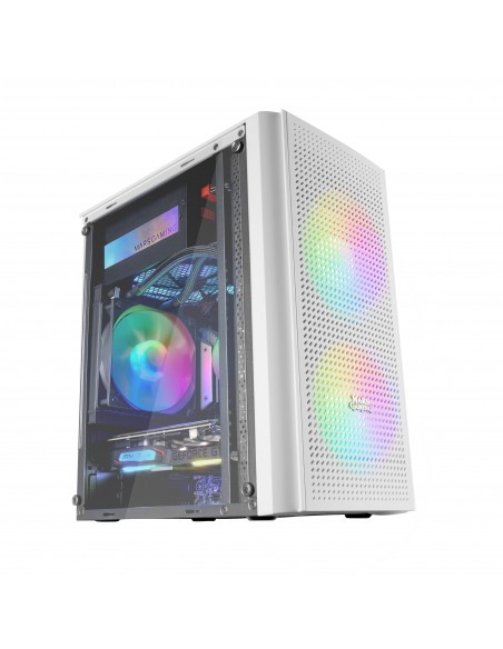 Mars Gaming MC300W Caja PC Micro ATX Cristal Templado 3xVentilador FRGB Blanco