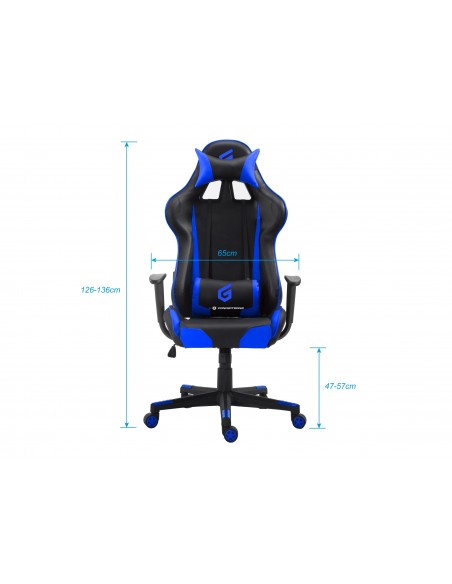 Conceptronic EYOTA04B silla para videojuegos Silla para videojuegos de PC Asiento acolchado Negro, Azul