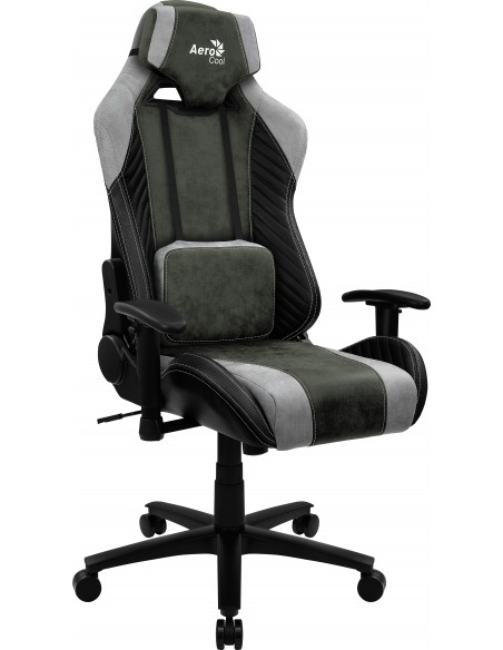 Aerocool BARON AeroSuede Silla para videojuegos universal Verde, Gris