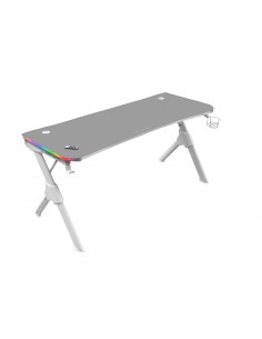 Mars Gaming MGD140RGBW Blanco Mesa Gaming RGB 140cm Soportes Extra Alfombrilla Total