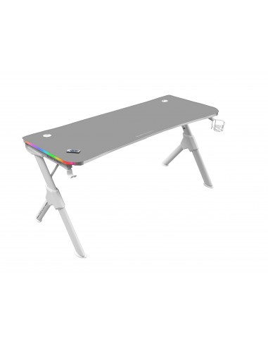 Mars Gaming MGD140RGBW Blanco Mesa Gaming RGB 140cm Soportes Extra Alfombrilla Total