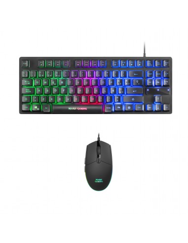 Mars Gaming MCPTKLES Combo RGB Teclado y Ratón 3200DPI Diseño TKL Idioma Español