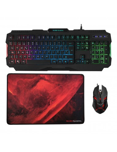 Mars Gaming MCP118 teclado Ratón incluido USB QWERTY Español Negro