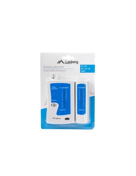 Lanberg NT-0401 comprobador de cables de red Comprobador de cables UTP STP Azul, Blanco