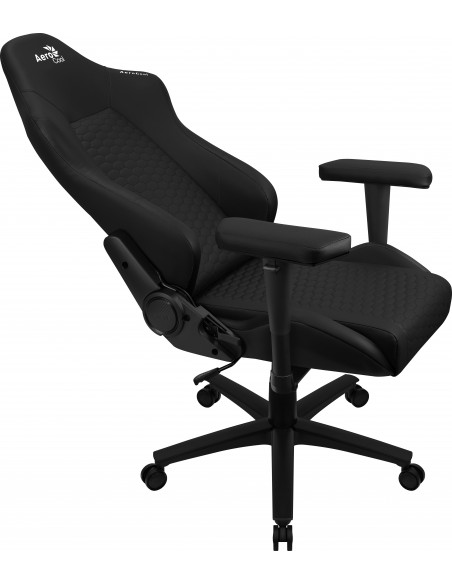 Aerocool CROWNBK Negro, Silla Gaming Ergonómica, Cojines Ajustables, Cuero Sintético Premium