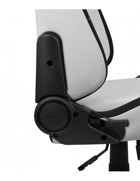 Aerocool CROWNMOONSW Blanco, Silla Gaming Ergonómica, Cojines Ajustables, Cuero Sintético Premium