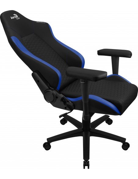 Aerocool CROWNBB Azul, Silla Gaming Ergonómica, Cojines Ajustables, Cuero Sintético Premium