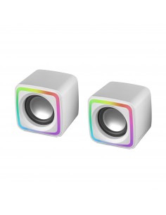 Mars Gaming MSCUBEW Blanco Altavoces Gaming RGB Compactos Procesador Sonido DSP 8W