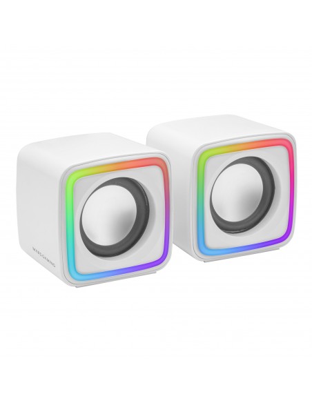 Mars Gaming MSCUBEW Blanco Altavoces Gaming RGB Compactos Procesador Sonido DSP 8W