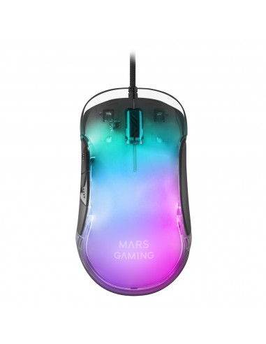 Mars Gaming MMGLOW Ratón Gaming RGB Chroma-Glow Acabado Espejo 12800 DPI Negro