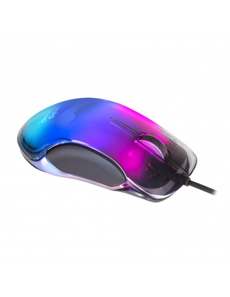 Mars Gaming MMGLOW Ratón Gaming RGB Chroma-Glow Acabado Espejo 12800 DPI Negro