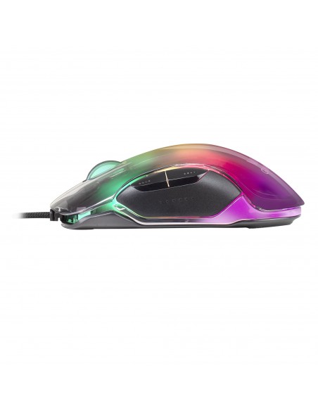 Mars Gaming MMGLOW Ratón Gaming RGB Chroma-Glow Acabado Espejo 12800 DPI Negro