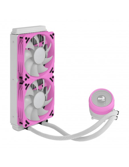 Aerocool NMIRAGEL240PK, Refrigeración Líquida CPU, 2 Ventiladores 12cm ARGB, TDP 400W, Rosa