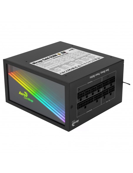 Aerocool MIRAGEGOLD 650W Fuente Alimentación PC Modular RGB 80 Plus Gold Condensadores Japoneses