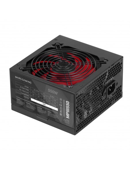 Mars Gaming MPIII550 Fuente Alimentación PC 550W ATX 85% Eficiencia 5 Años Garantía