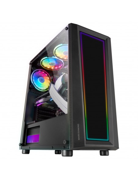 Mars Gaming MC-ART Negro Caja PC Gaming ATX Doble Cristal Templado Dibujable ARGB 12 Modos Ventilador 12cm