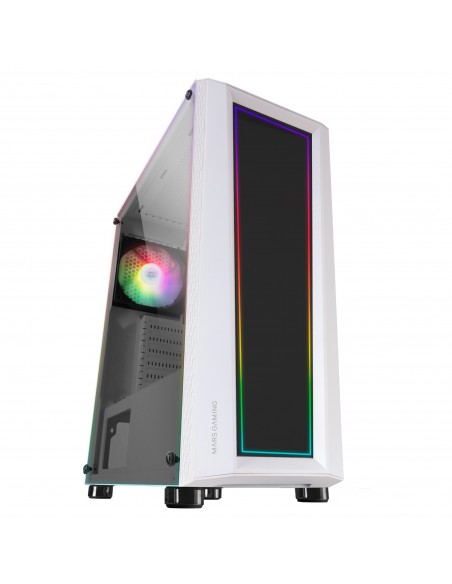 Mars Gaming MC-ART Blanco Caja PC Gaming ATX Doble Cristal Templado Dibujable ARGB 12 Modos Ventilador 12cm