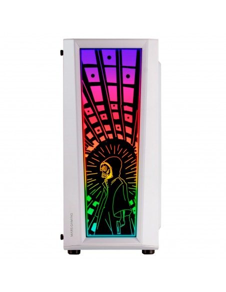 Mars Gaming MC-ART Blanco Caja PC Gaming ATX Doble Cristal Templado Dibujable ARGB 12 Modos Ventilador 12cm