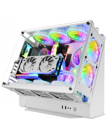 Mars Gaming MCB Blanco Caja PC Gaming ATX XL Edición Custom Premium Estructura Modular Doble Cámara