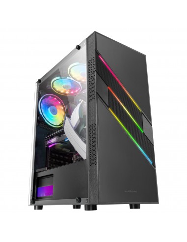 Mars Gaming MC-U3 Negro Caja PC Gaming ATX XL Frontal Triple ARGB Ventilador 12cm ARGB Ventana Cristal Templado