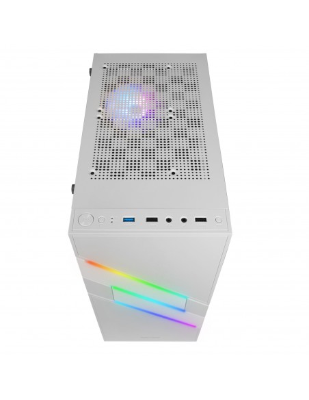 Mars Gaming MC-U3 Blanco Caja PC Gaming ATX XL Frontal Triple ARGB Ventilador 12cm ARGB Ventana Cristal Templado