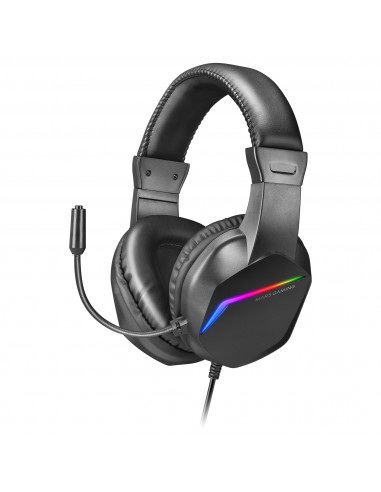 Mars Gaming MH122 Negro, Cascos Gaming FRGB Over Ear con Micrófono, Sonido HiFi, Cancelación de Sonido, Ultraligeros, PS4 PS5