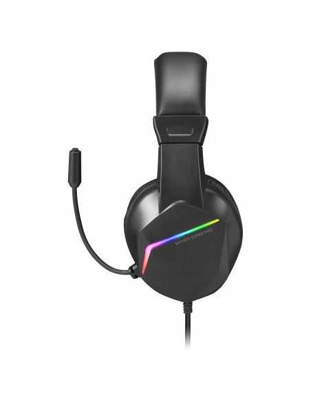 Mars Gaming MH122 Negro, Cascos Gaming FRGB Over Ear con Micrófono, Sonido HiFi, Cancelación de Sonido, Ultraligeros, PS4 PS5