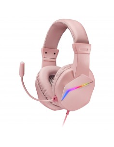 Mars Gaming MH122 Rosa, Cascos Gaming FRGB Over Ear con Micrófono, Sonido HiFi, Cancelación de Sonido, Ultraligeros, PS4 PS5