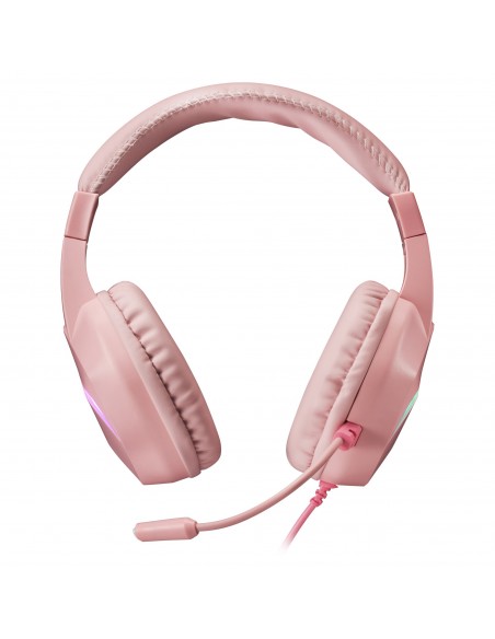 Mars Gaming MH122 Rosa, Cascos Gaming FRGB Over Ear con Micrófono, Sonido HiFi, Cancelación de Sonido, Ultraligeros, PS4 PS5