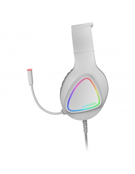 Mars Gaming MH222 Blanco, Cascos Gaming RGB Over Ear con Micrófono, Sonido HiFi, Cancelación de Sonido, Ultraligeros, PS4 PS5