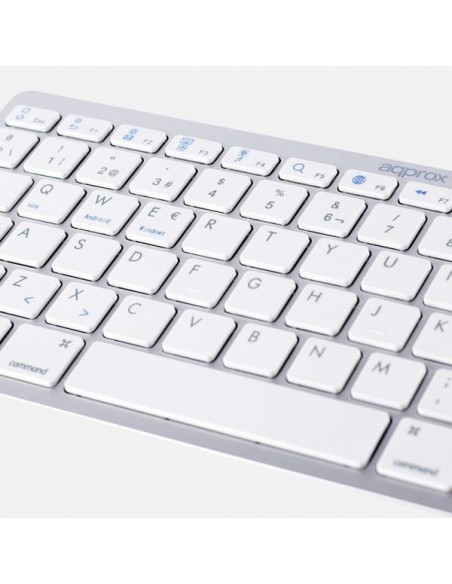 Approx APPMX300BTS teclado Bluetooth QWERTY Español Plata