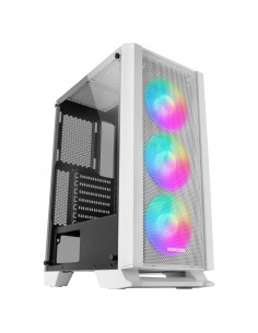 Mars Gaming MC-C Blanco Caja PC ATX Panel Frontal Metal-Mesh Cristal Templado 3 Ventiladores Frontales FRGB 120mm