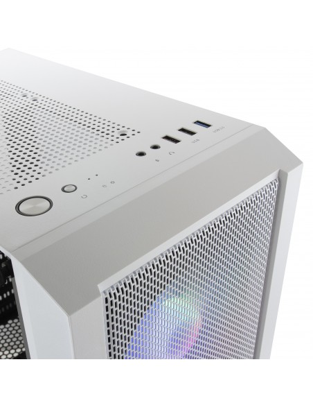 Mars Gaming MC-C Blanco Caja PC ATX Panel Frontal Metal-Mesh Cristal Templado 3 Ventiladores Frontales FRGB 120mm