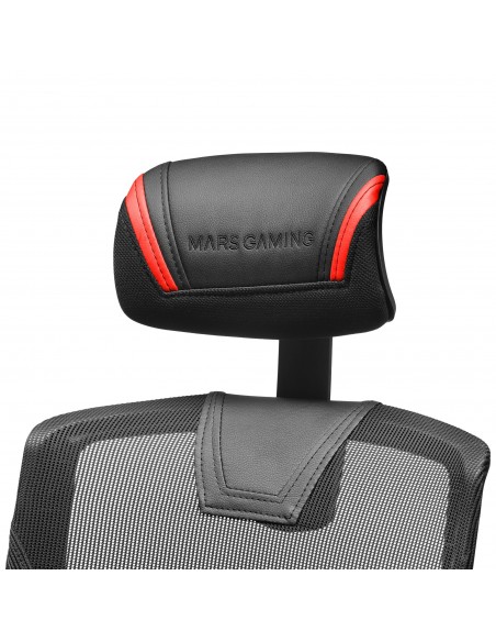 Mars Gaming MGC-ERGO Rojo Silla Gaming Ergonómica Malla Transpirable Soporte Ajustable Cervical + Lumbar + Reposabrazos