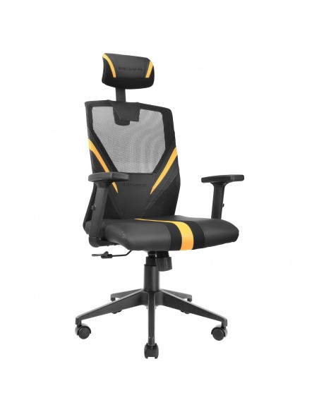 Mars Gaming MGC-ERGO Amarillo Silla Gaming Ergonómica Malla Transpirable Soporte Ajustable Cervical + Lumbar + Reposabrazos