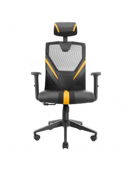 Mars Gaming MGC-ERGO Amarillo Silla Gaming Ergonómica Malla Transpirable Soporte Ajustable Cervical + Lumbar + Reposabrazos