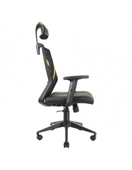 Mars Gaming MGC-ERGO Amarillo Silla Gaming Ergonómica Malla Transpirable Soporte Ajustable Cervical + Lumbar + Reposabrazos