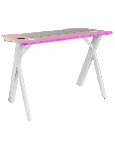 Mars Gaming MGD100RGB Mesa Gaming RGB Alfombrilla XXL Soporte Cascos + Botella 100x60cm Rosa