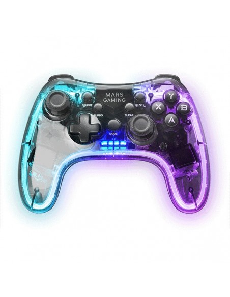 Mars Gaming MGP-24 Gamepad Inalámbrico 2.4GPRO Neon RGB Vibración Háptica Dual Joysticks Analógicos Mando para PC PS3 PS4