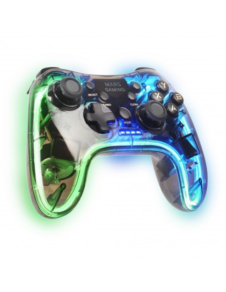 Mars Gaming MGP-24 Gamepad Inalámbrico 2.4GPRO Neon RGB Vibración Háptica Dual Joysticks Analógicos Mando para PC PS3 PS4