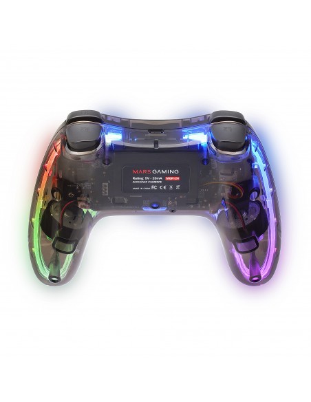 Mars Gaming MGP-24 Gamepad Inalámbrico 2.4GPRO Neon RGB Vibración Háptica Dual Joysticks Analógicos Mando para PC PS3 PS4