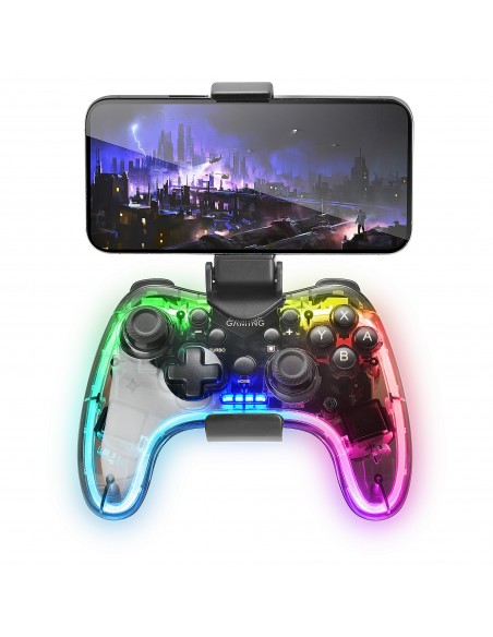 Mars Gaming MGP-BT Gamepad Bluetooth 5.0 RGB Neon Adaptador Smartphone Giroscopio y Vibración Háptica Joysticks Analógicos