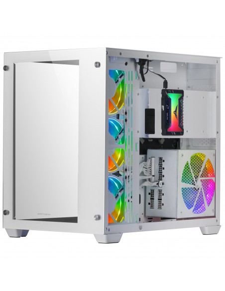 Mars Gaming MCV3 Blanco Torre Gaming Custom XXL E-ATX Ventana Cristal Templado Lateral y Frontal Estructura Modular Doble Cámara