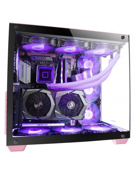 Mars Gaming MCV4 Rosa Torre Gaming Custom XXL E-ATX Ventana Cristal Templado Lateral y Frontal Sin Marco Estructura Modular