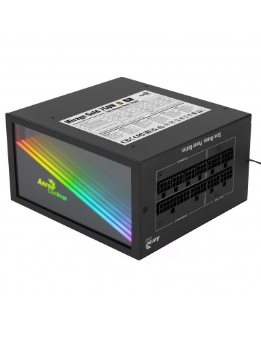 Aerocool MIRAGEGOLD 750W Fuente Alimentación PC Modular RGB 80 Plus Gold Condensadores Japoneses