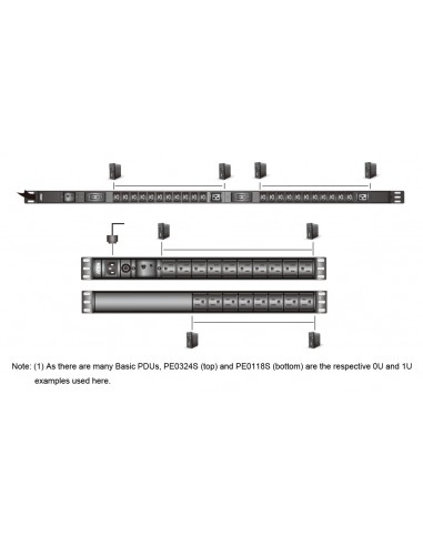 ATEN PDU básica de 0U con protección de tensión