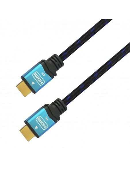 AISENS Сable, HDMI, 2.0, Premium alta velocidad   HEC, 4k@60 Hz, 18 Gbps, A M-A M, Negro Azul, 5.0 m