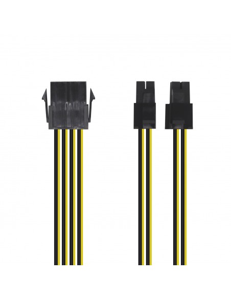 AISENS Cable Alimentación, 8pin H-4+4pin M, 30cm