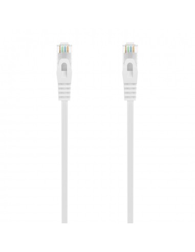 AISENS Cable de Red Latiguillo RJ45 LSZH Cat.6A 500 Mhz UTP AWG24, Blanco, 0.5M