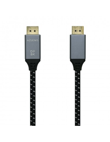 AISENS Cable Displayport V1.4 8k@60hz, DP M-DP M, Gris Negro, 2.0m